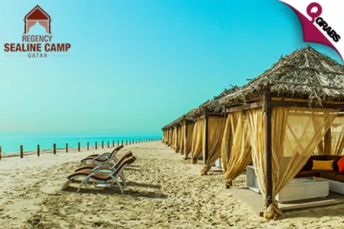 From QR650 Experience The Desert & Sea with a Night Stay Plus Meals at 5* Regency Sealine Camp for Their First Anniversary! (Up to QR1800 Value)